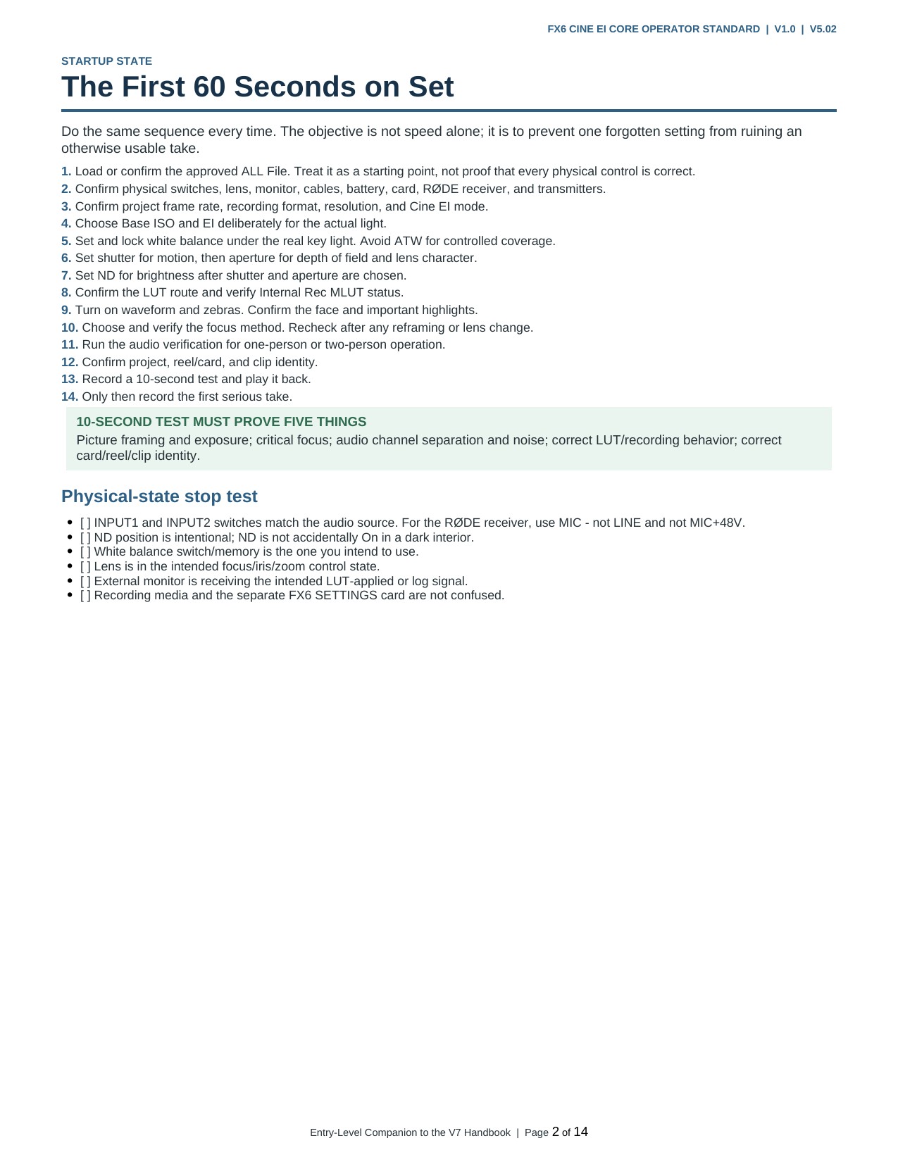 FX6 Cine EI Core Operator Standard - page 2 of 14