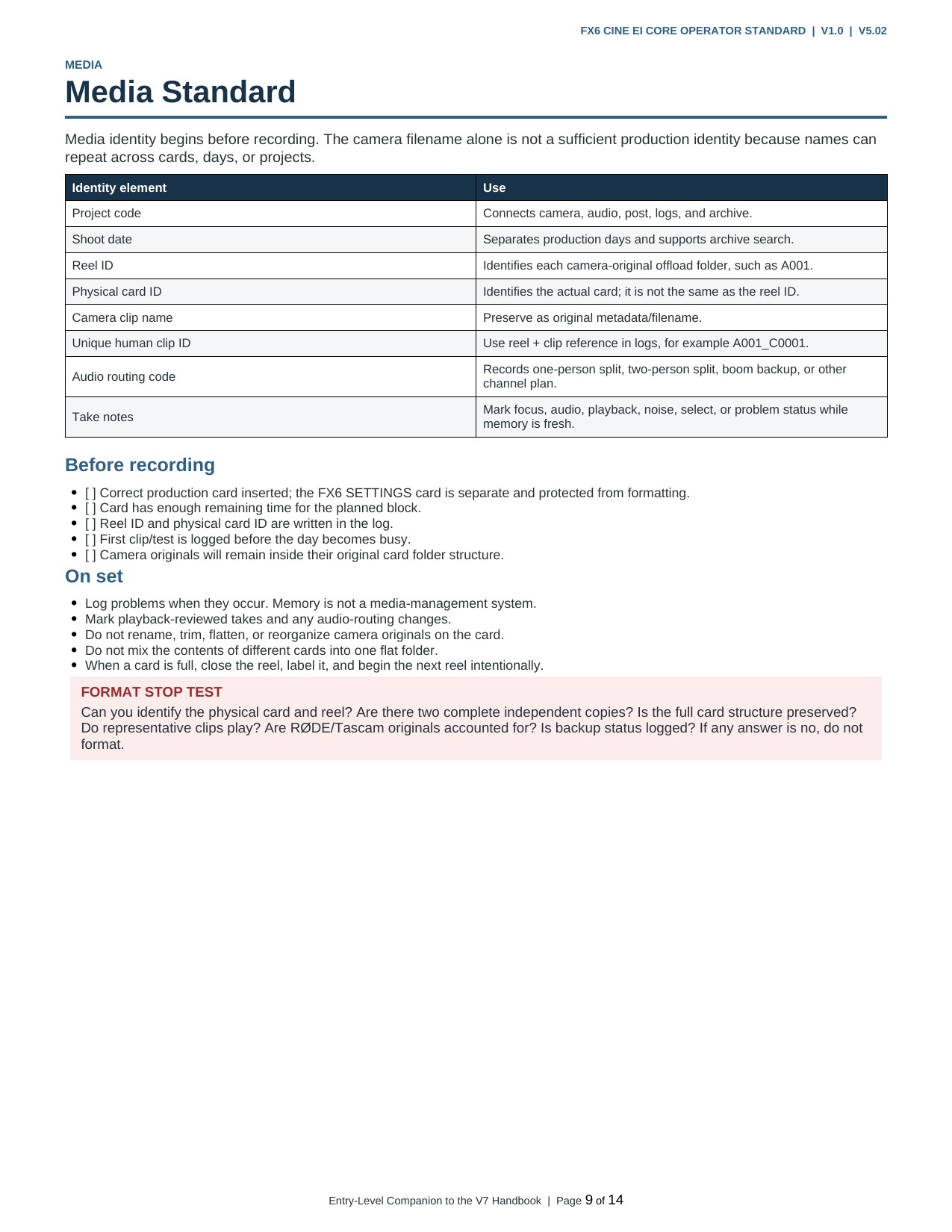 FX6 Cine EI Core Operator Standard - page 9 of 14