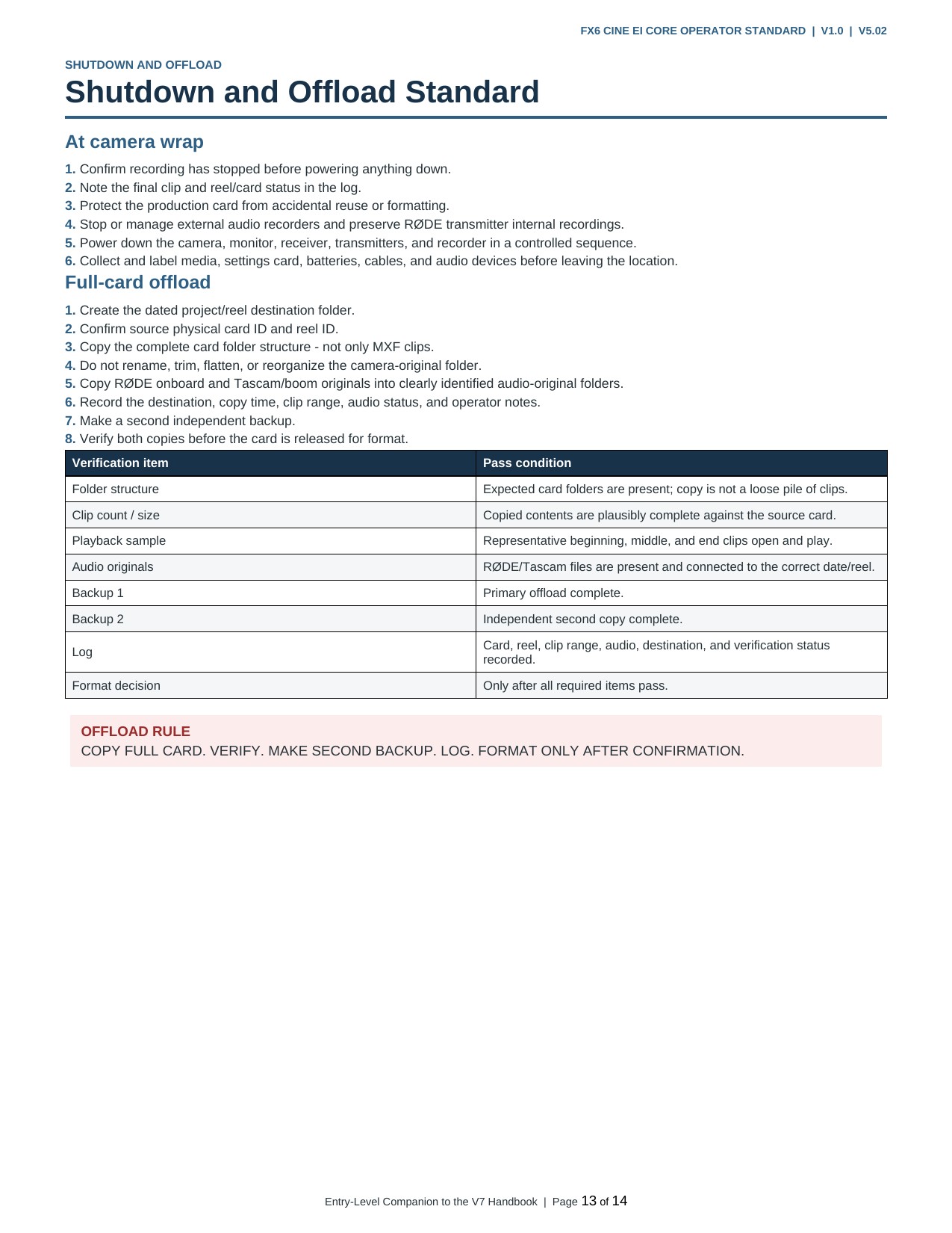 FX6 Cine EI Core Operator Standard - page 13 of 14