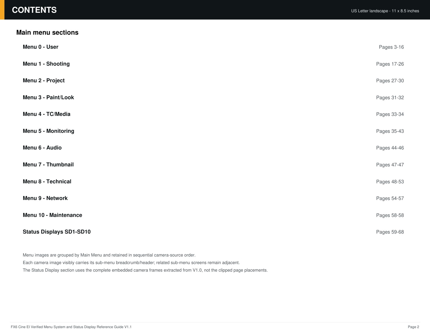 FX6 Cine EI Verified Menu Reference - page 2 of 68