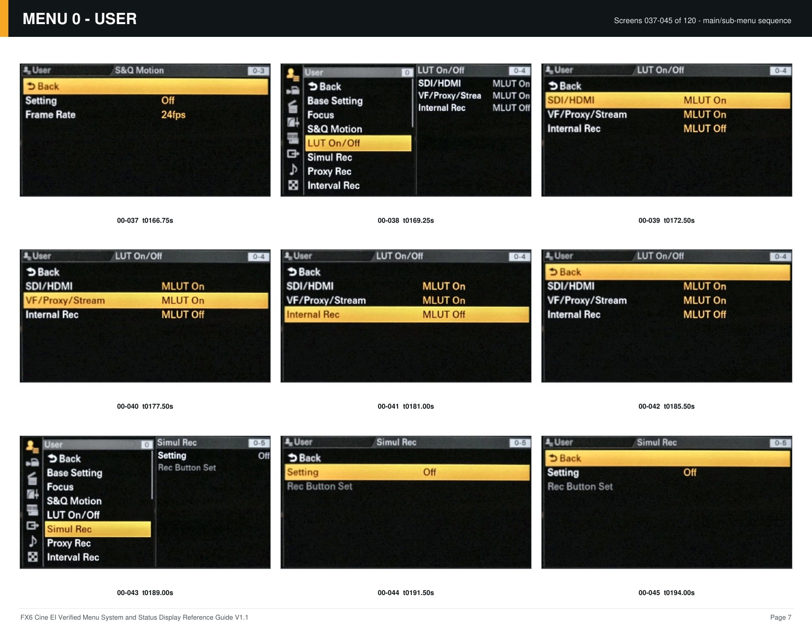 FX6 Cine EI Verified Menu Reference - page 7 of 68