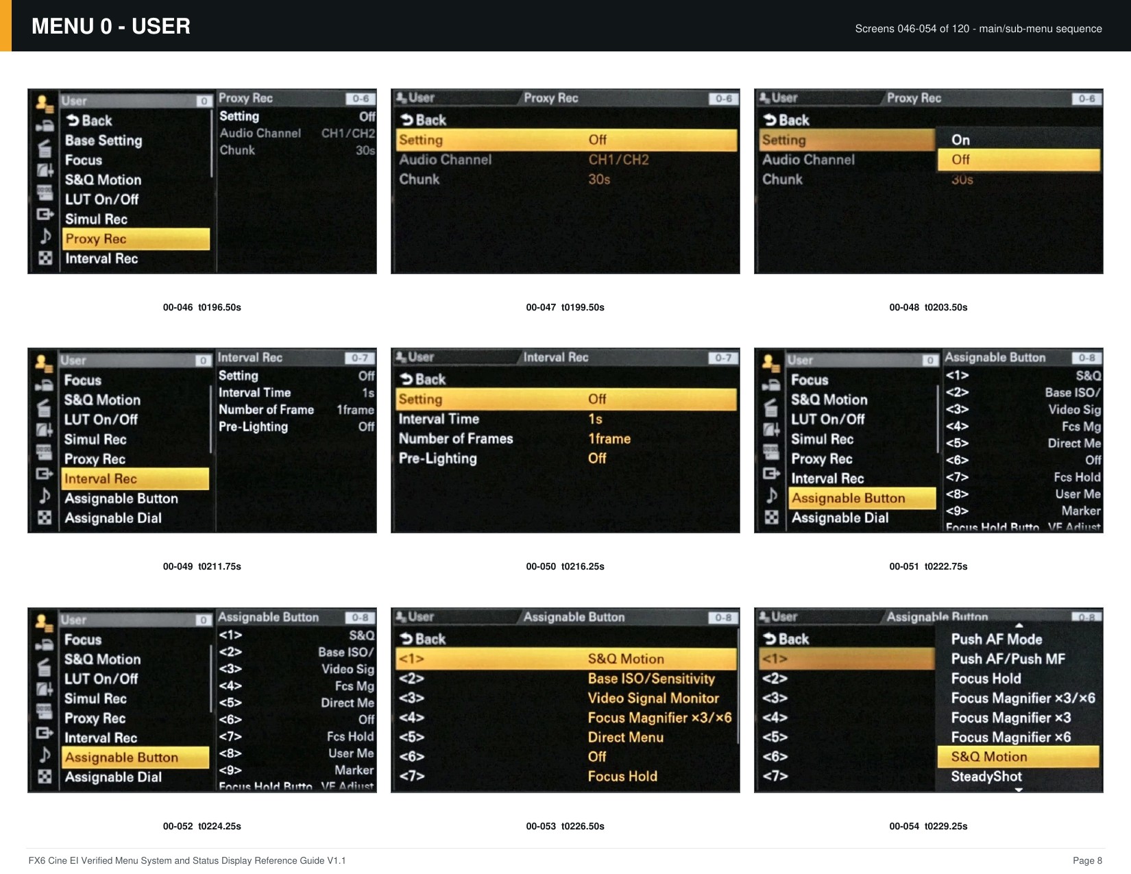 FX6 Cine EI Verified Menu Reference - page 8 of 68