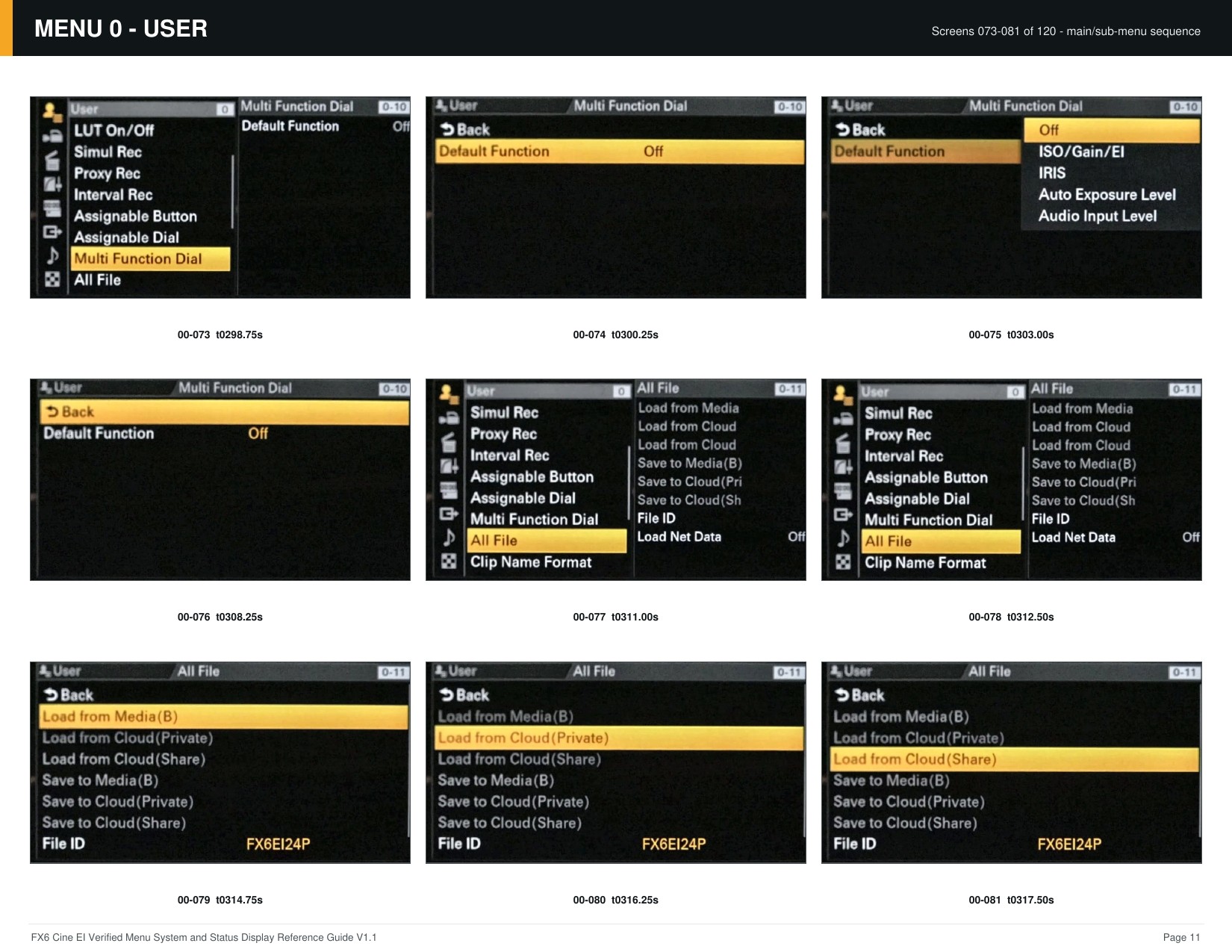 FX6 Cine EI Verified Menu Reference - page 11 of 68