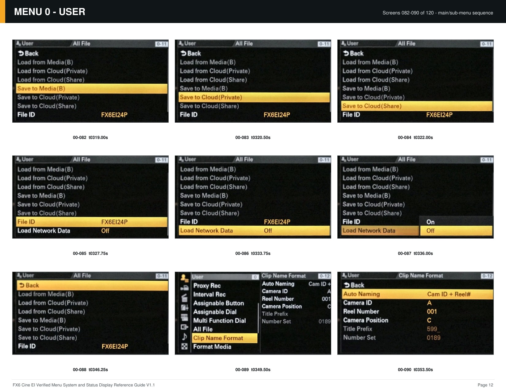 FX6 Cine EI Verified Menu Reference - page 12 of 68