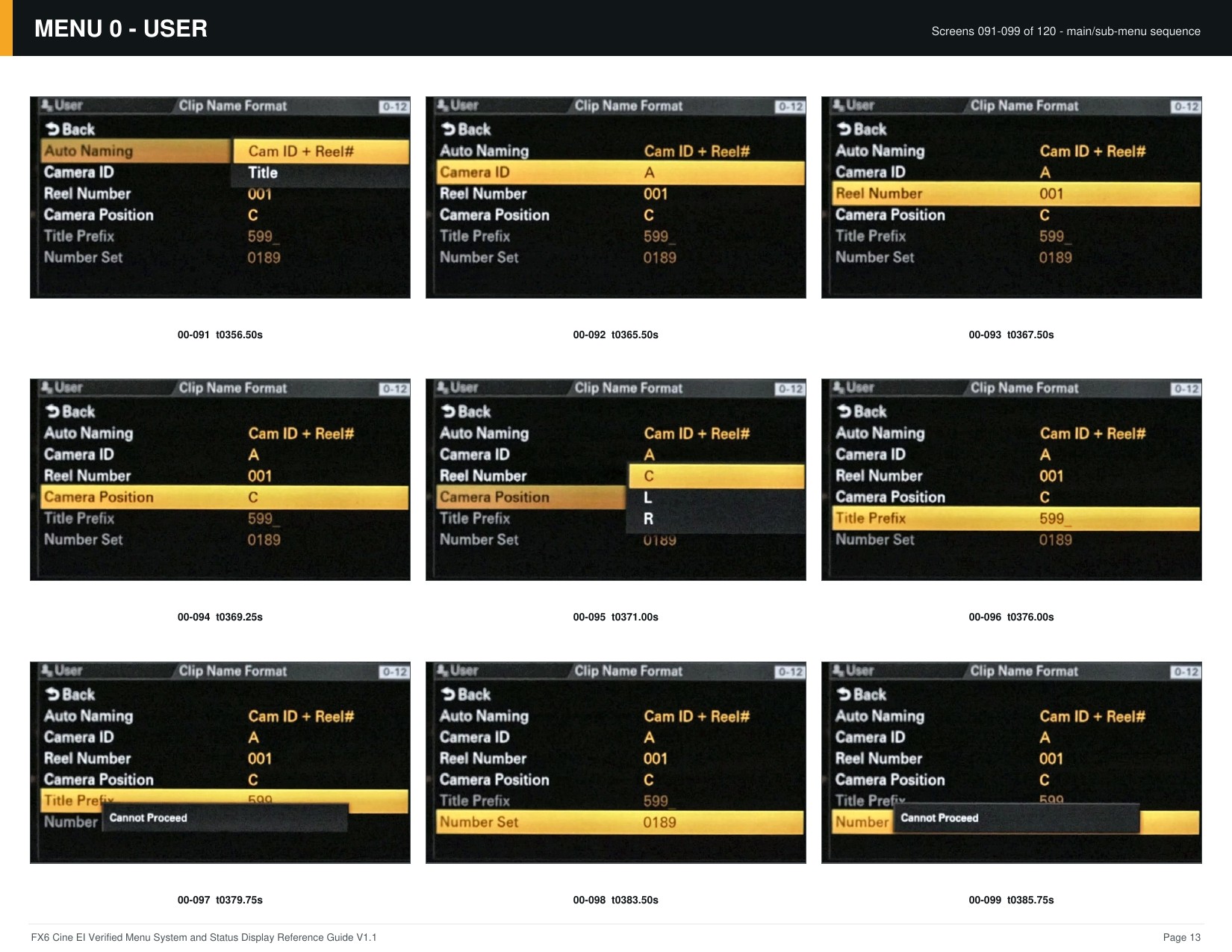 FX6 Cine EI Verified Menu Reference - page 13 of 68