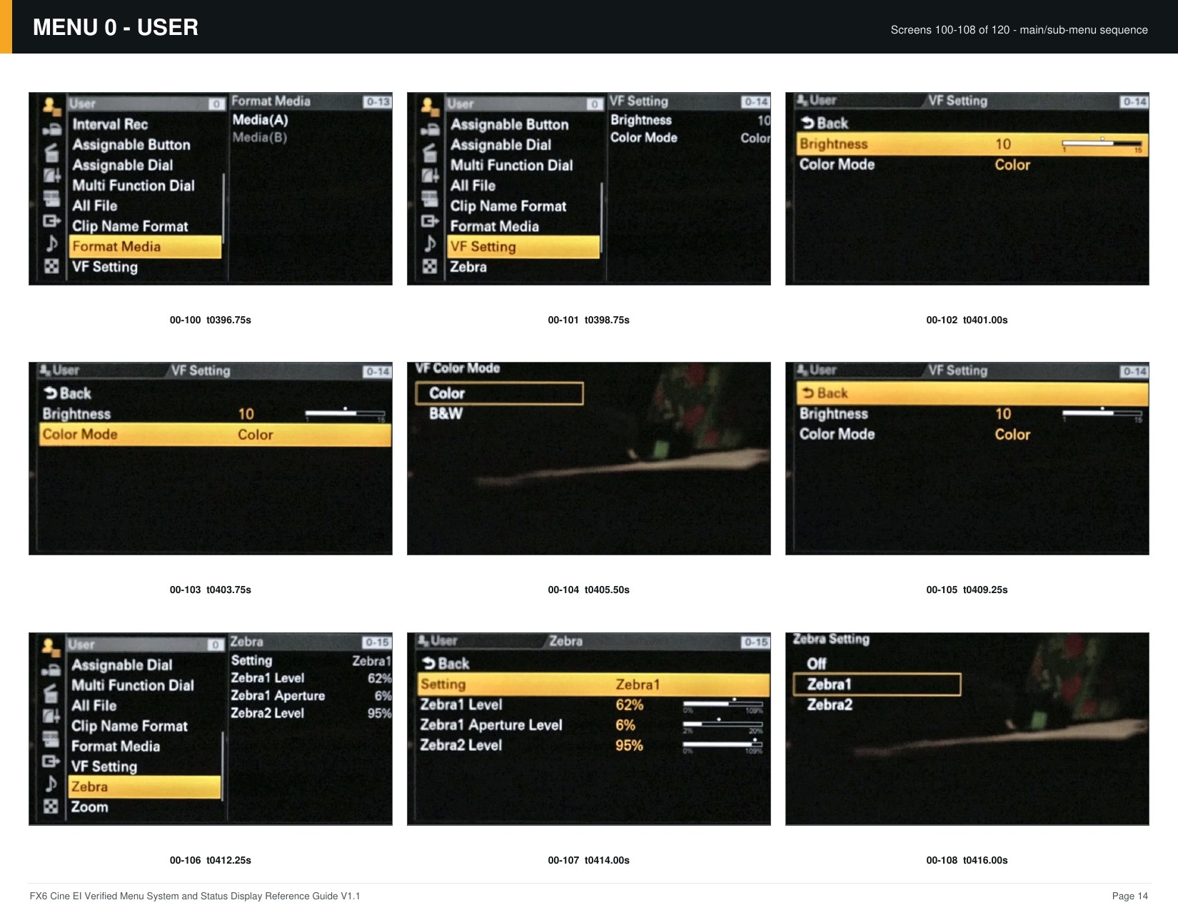 FX6 Cine EI Verified Menu Reference - page 14 of 68