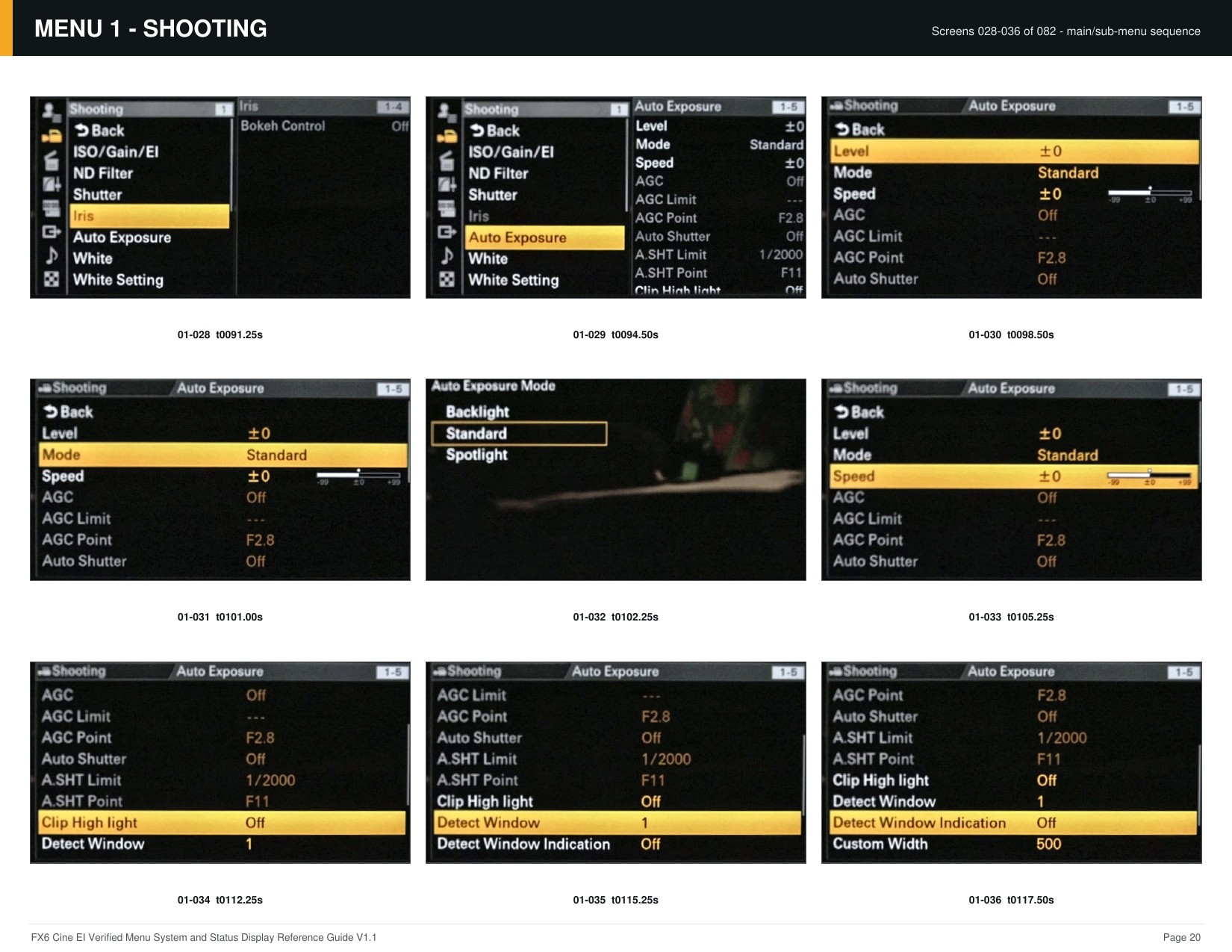 FX6 Cine EI Verified Menu Reference - page 20 of 68