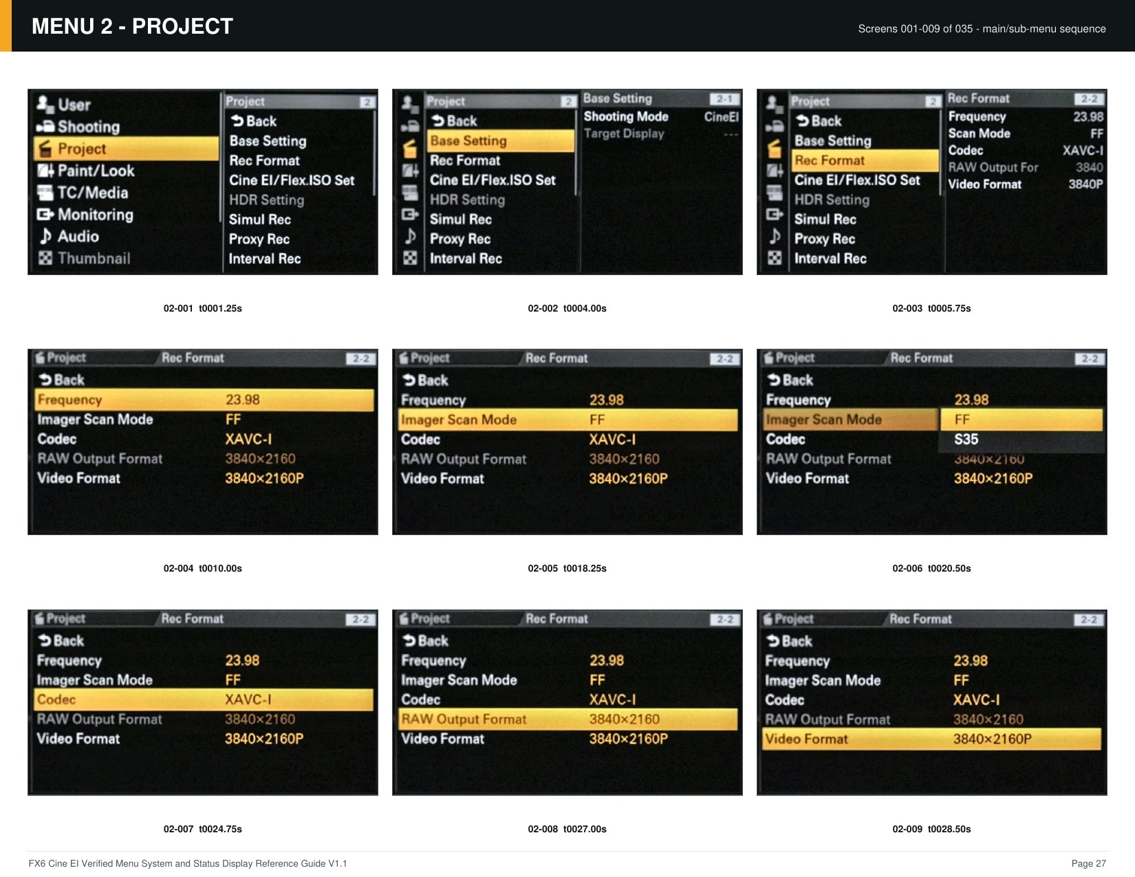 FX6 Cine EI Verified Menu Reference - page 27 of 68