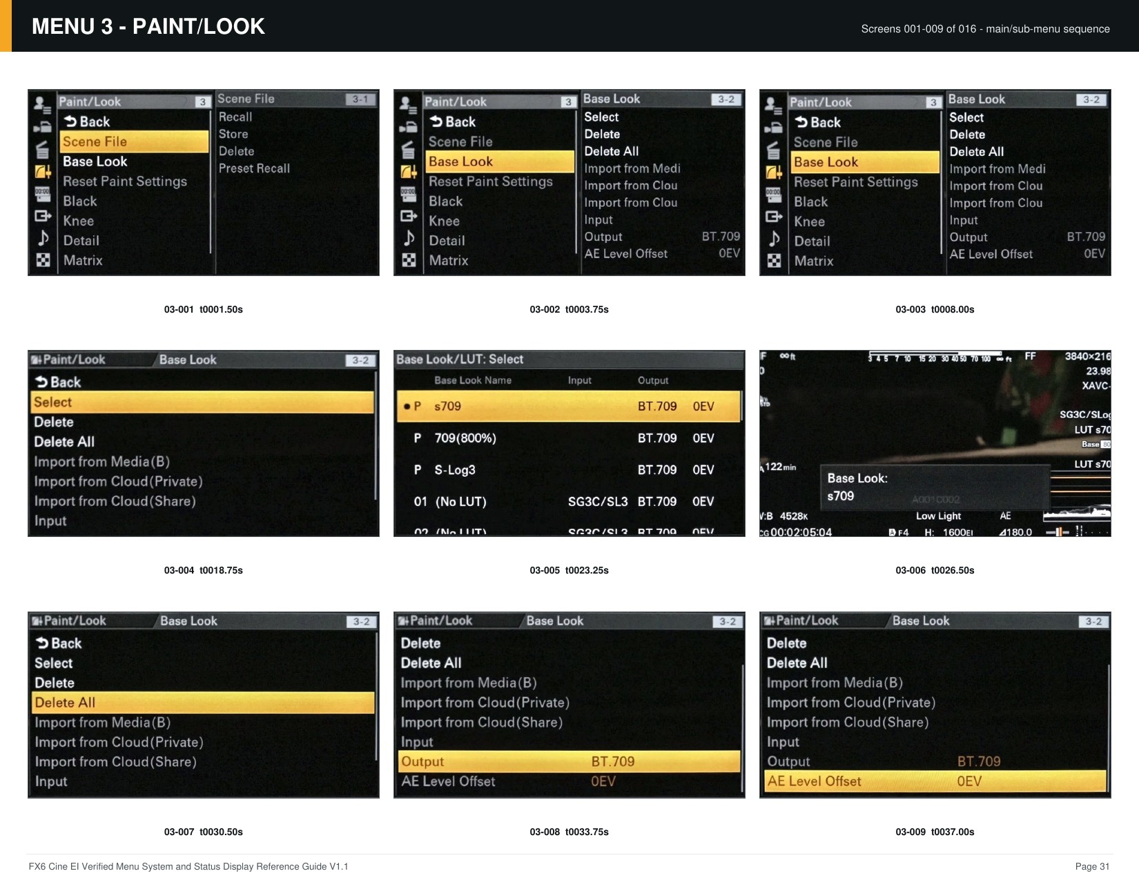 FX6 Cine EI Verified Menu Reference - page 31 of 68