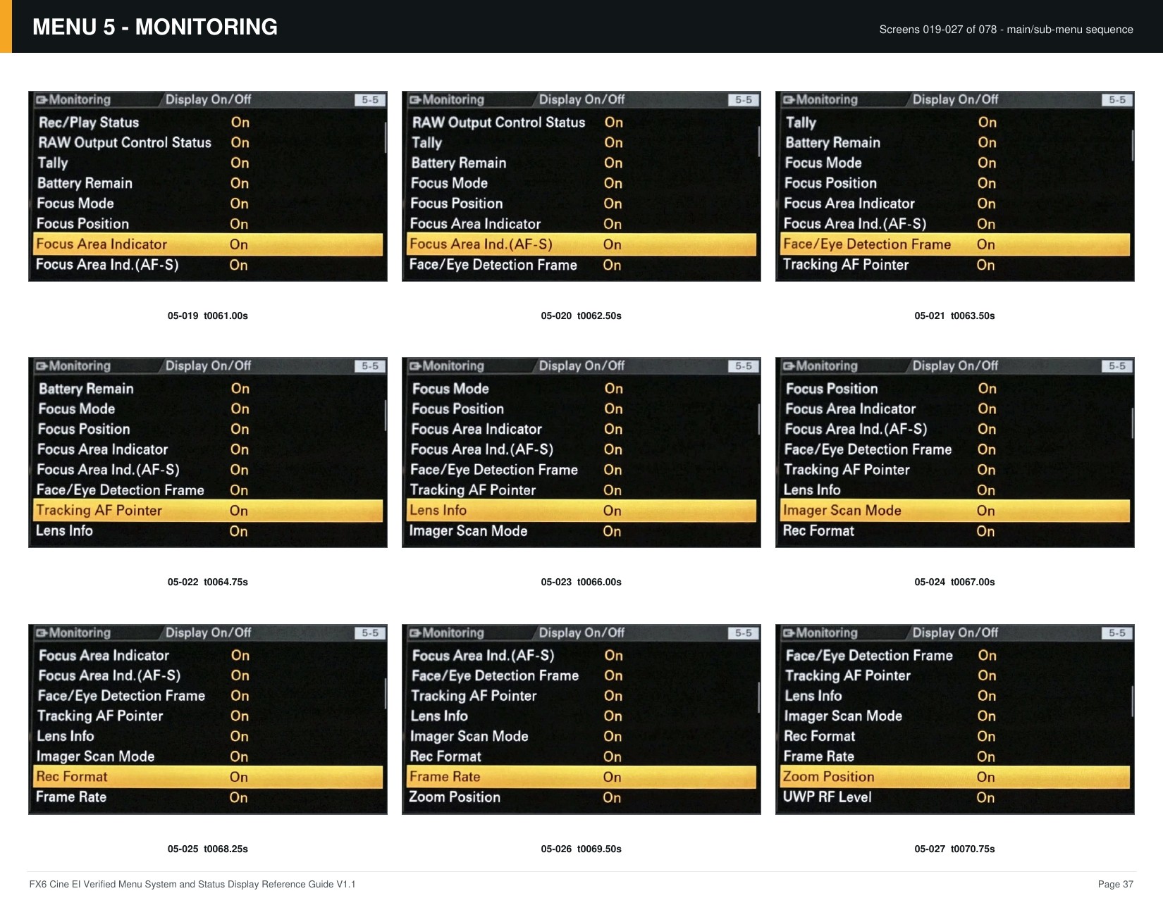 FX6 Cine EI Verified Menu Reference - page 37 of 68
