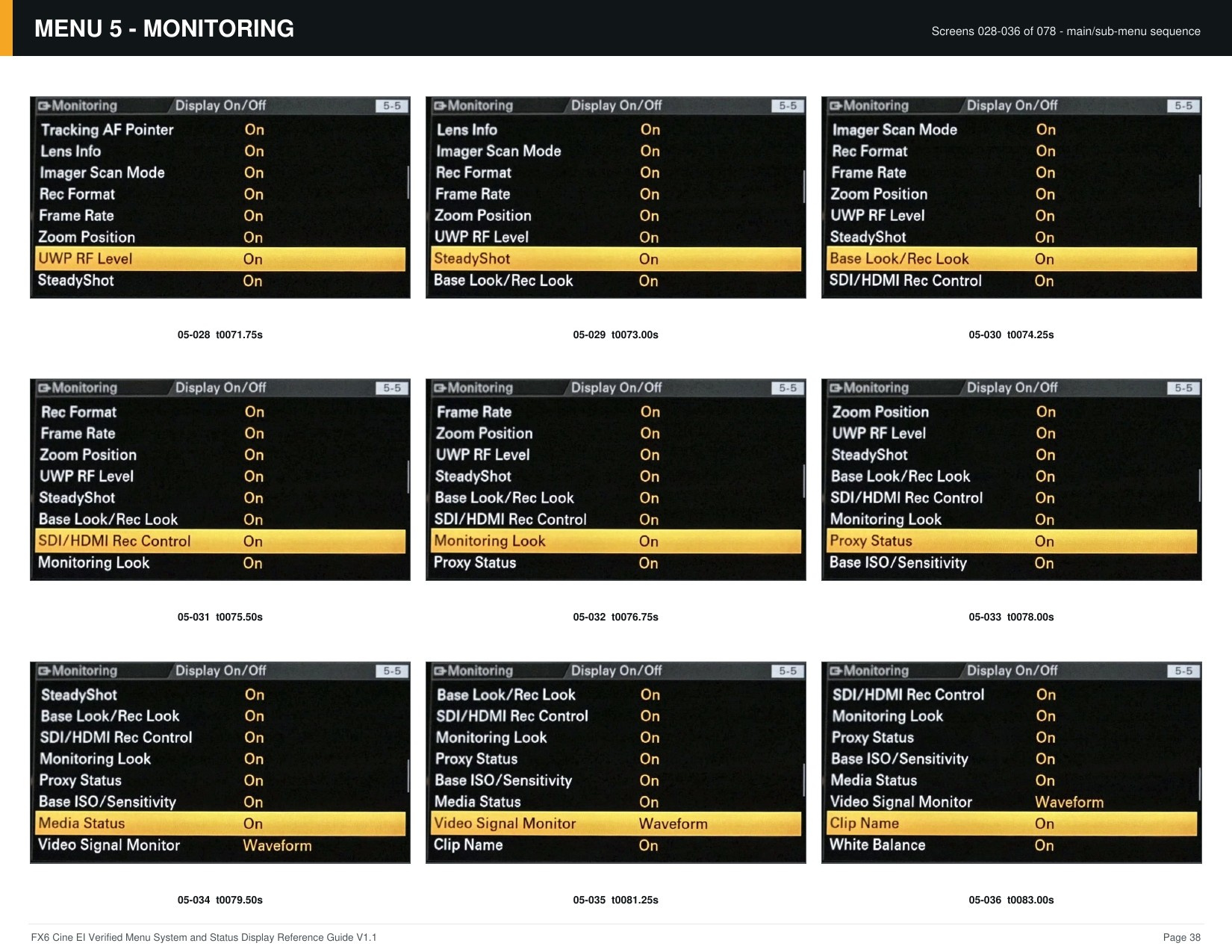 FX6 Cine EI Verified Menu Reference - page 38 of 68