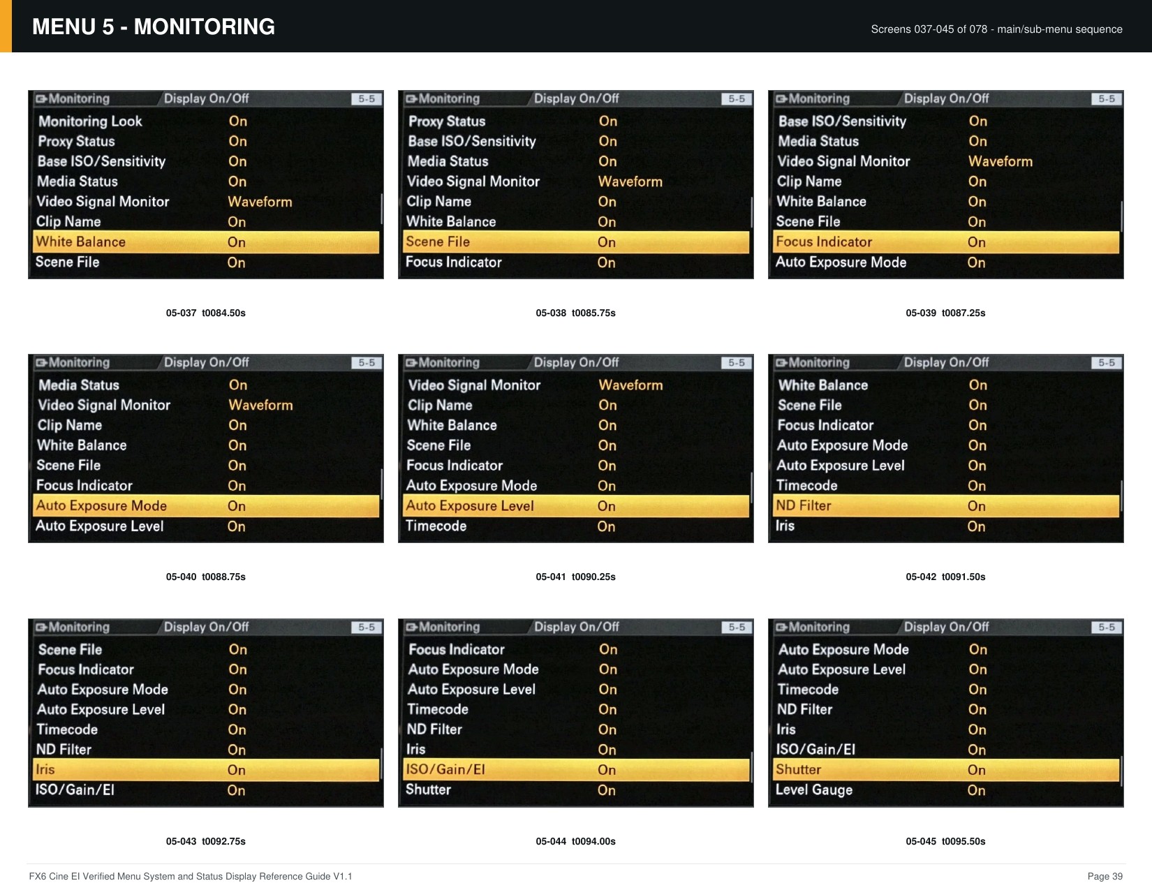 FX6 Cine EI Verified Menu Reference - page 39 of 68