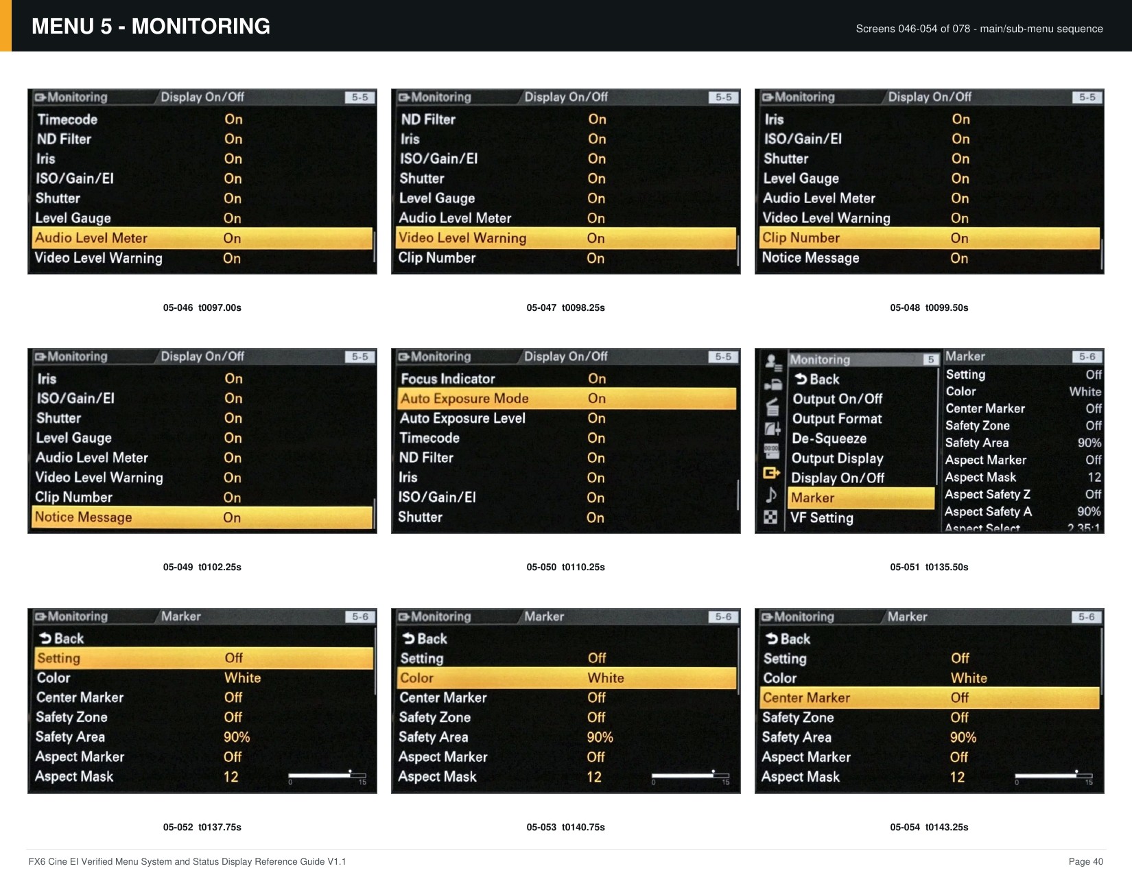 FX6 Cine EI Verified Menu Reference - page 40 of 68
