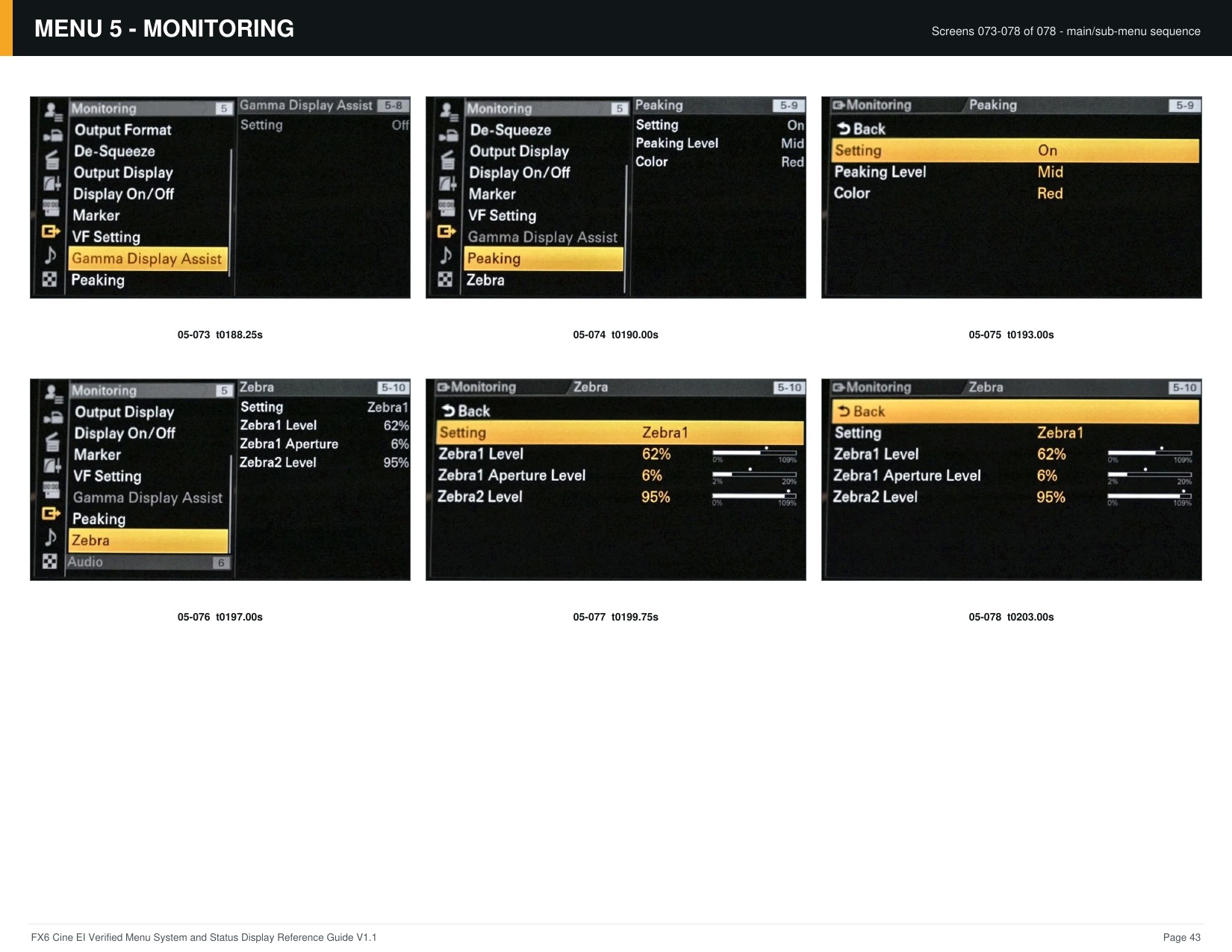 FX6 Cine EI Verified Menu Reference - page 43 of 68