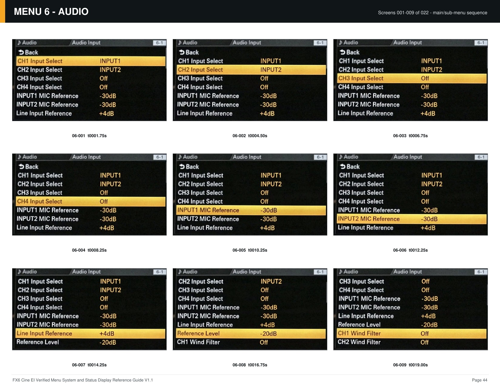 FX6 Cine EI Verified Menu Reference - page 44 of 68