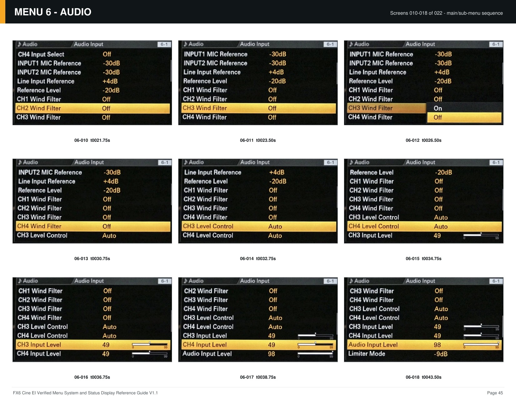 FX6 Cine EI Verified Menu Reference - page 45 of 68