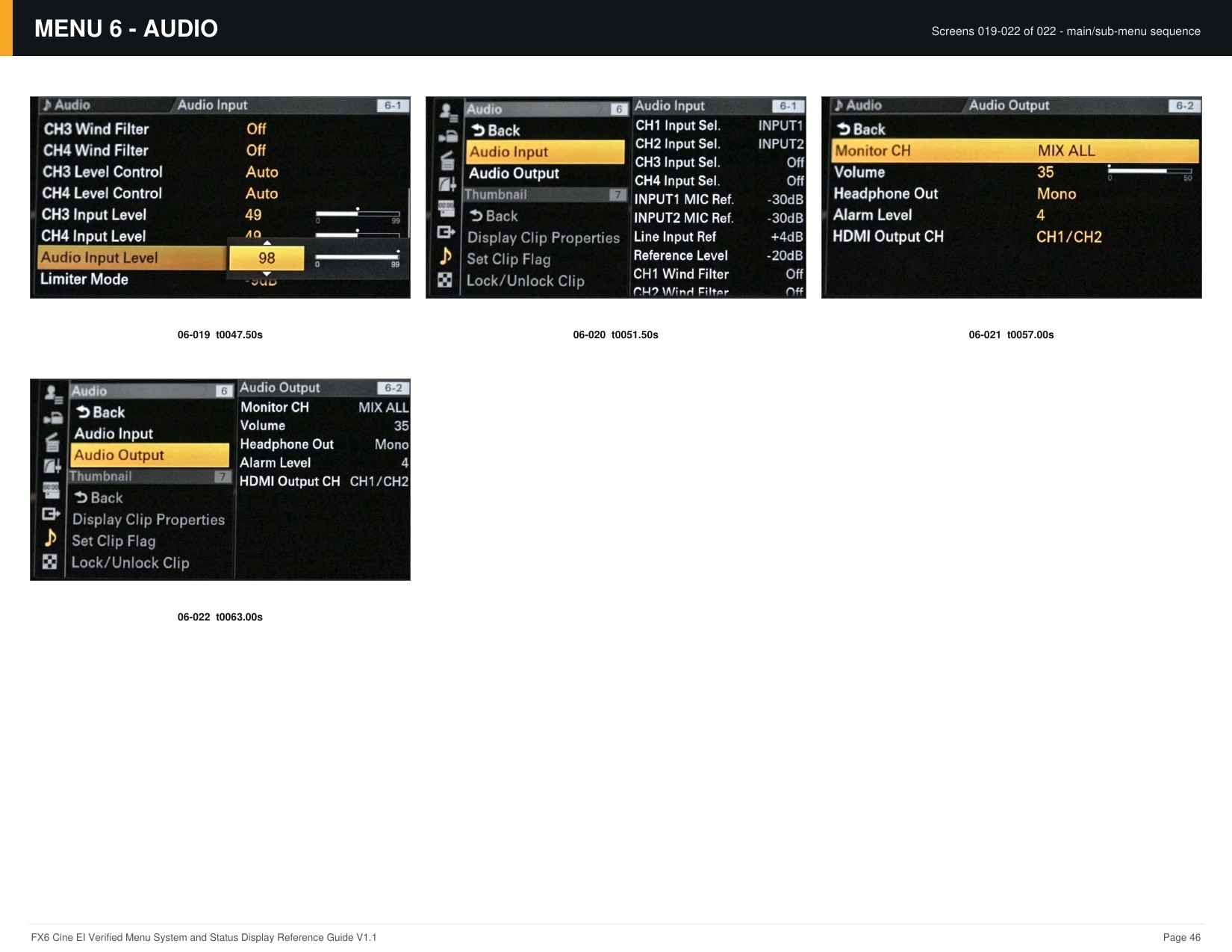 FX6 Cine EI Verified Menu Reference - page 46 of 68