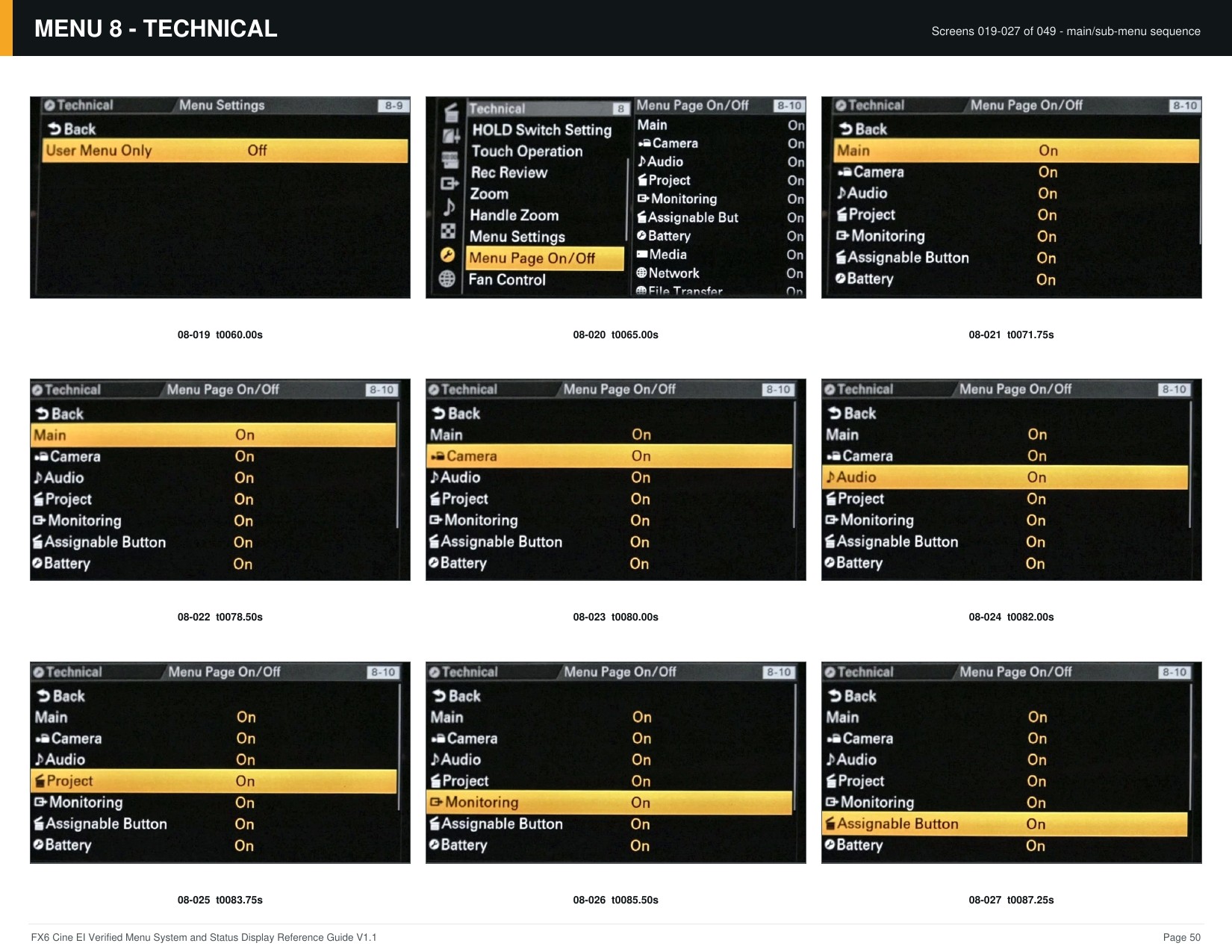FX6 Cine EI Verified Menu Reference - page 50 of 68