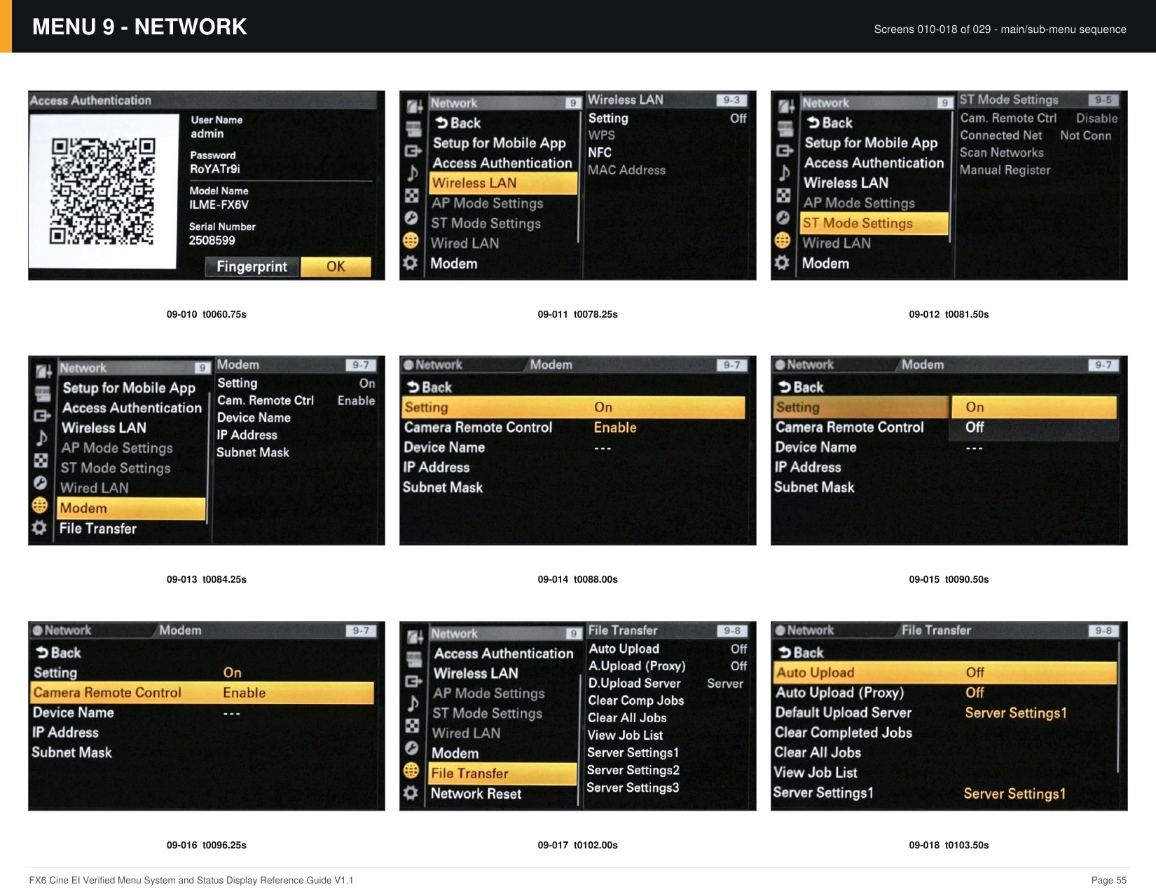 FX6 Cine EI Verified Menu Reference - page 55 of 68