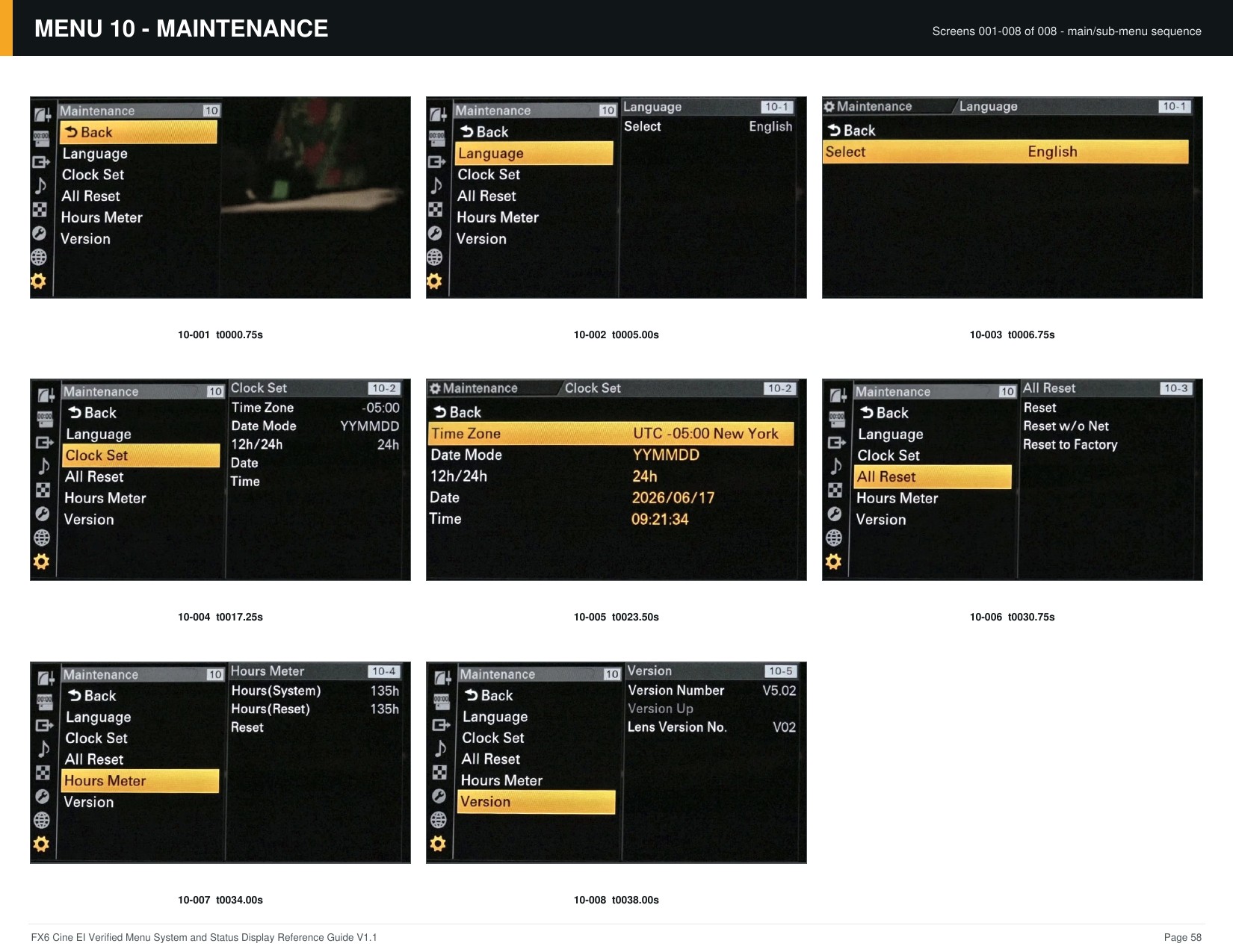 FX6 Cine EI Verified Menu Reference - page 58 of 68