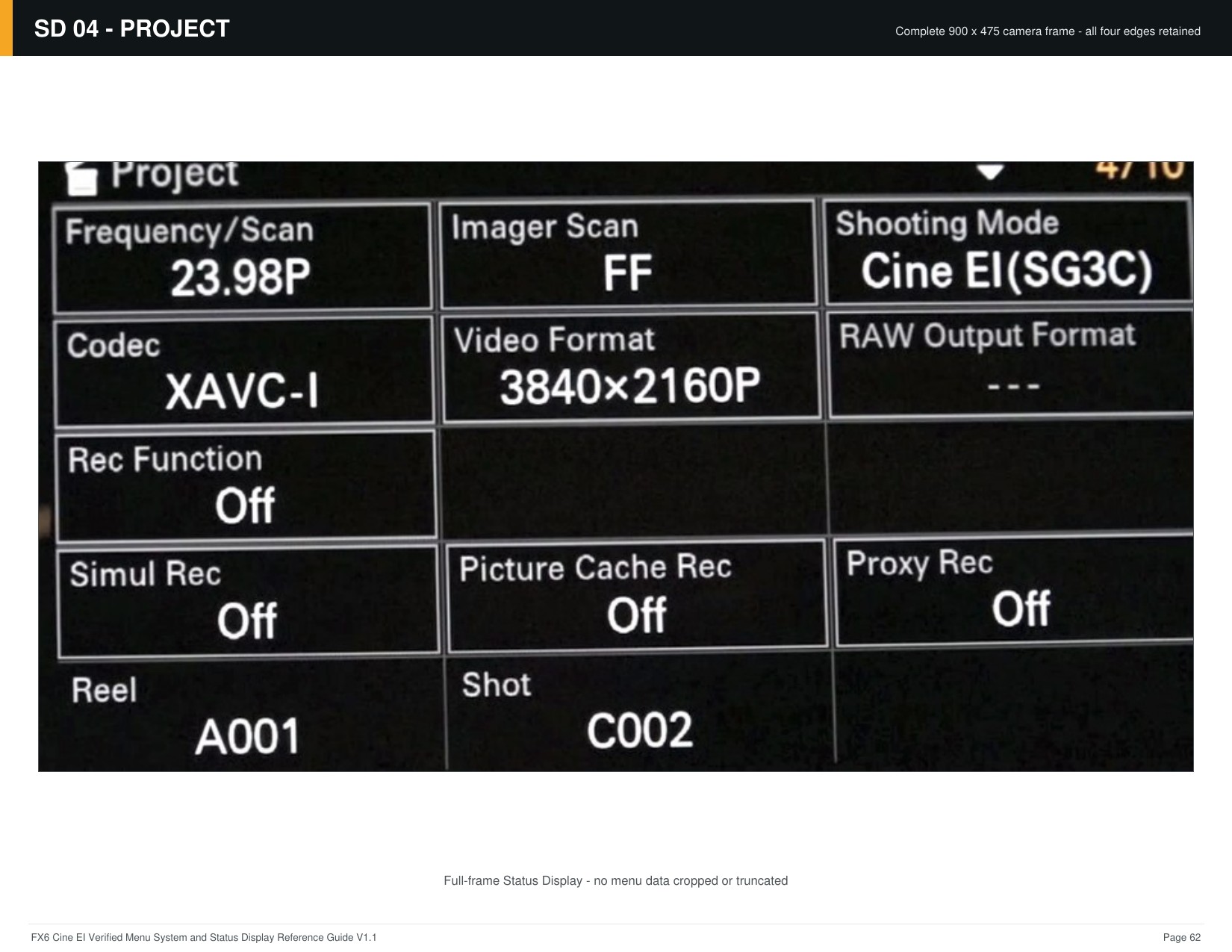 FX6 Cine EI Verified Menu Reference - page 62 of 68